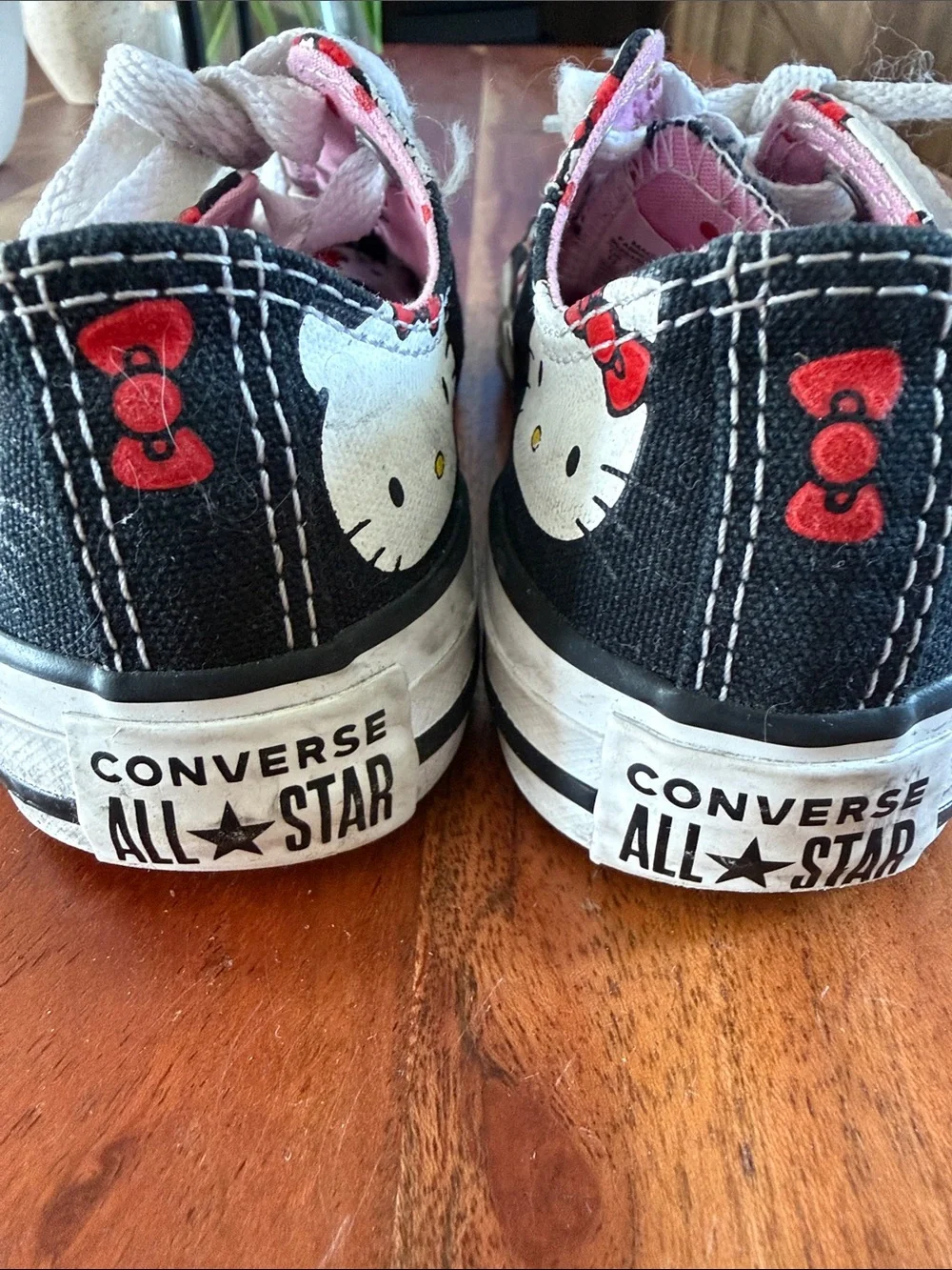 Converse Kids Hello Kitty Black, White & Red Low Top Sneakers